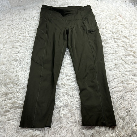 Lululemon Fast and Free Crop II 19" *Non-Reflective Dark Olive - Picture 1 of 6